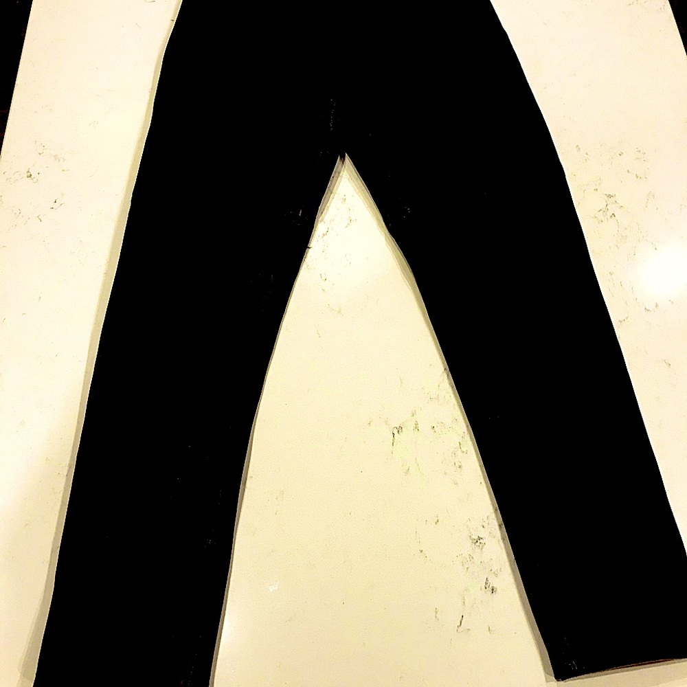 1 pair HUGO BUSCATI black leather jeans  BRAND NEW never worn. Size 8